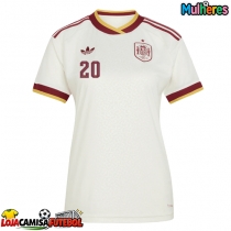 Camisa de Futebol Espanha Pedri Gonzalez #20 Equipamento Secundário Mulheres Mundo 2026 Manga Curta